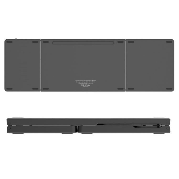 Складная беспроводная Bluetooth-клавиатура KF86 MAX с сенсорной панелью + кожаный чехол