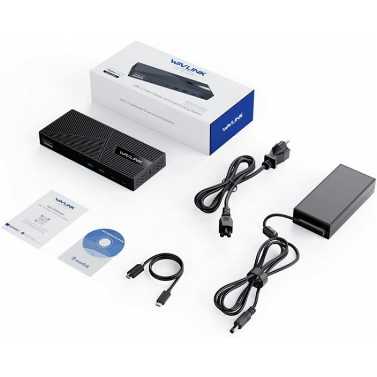 Док-станция WAVLINK UG63PD25 15-в-1 DisplayLink с поддержкой трёх дисплеев и мощностью 130 Вт