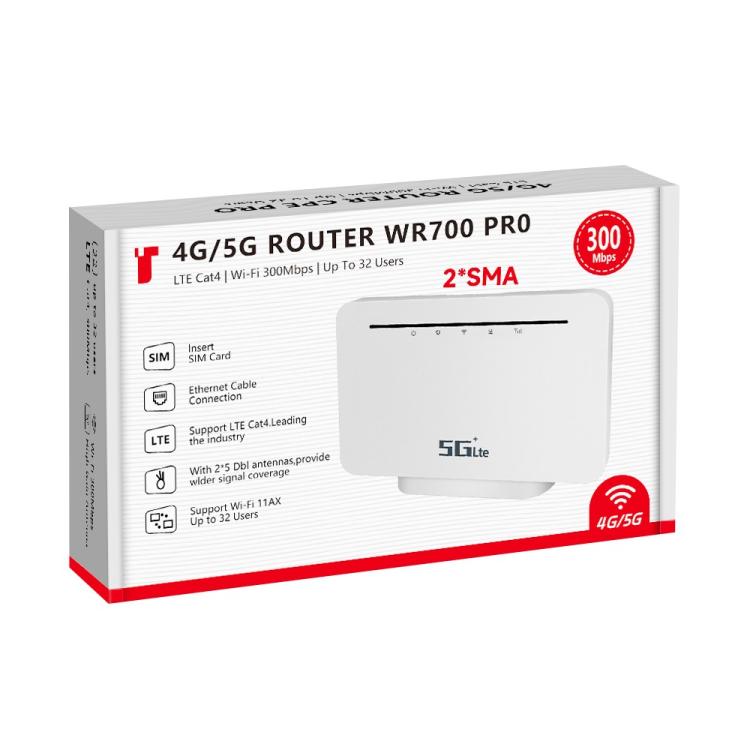 WR700-E SIM karte 300Mbps Eirāzijas versija Noņemama antena Mobilais WiFi 4G CPE maršrutētājs