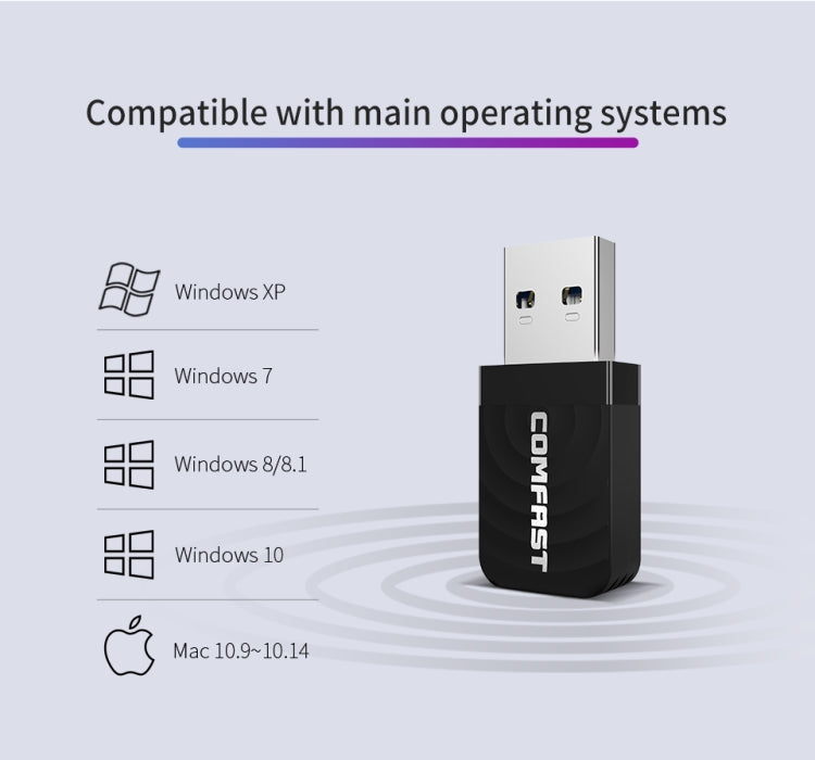 COMFAST CF-812AC USB WiFi Adapter-1300 Mbps USB di Rete Wireless wifi