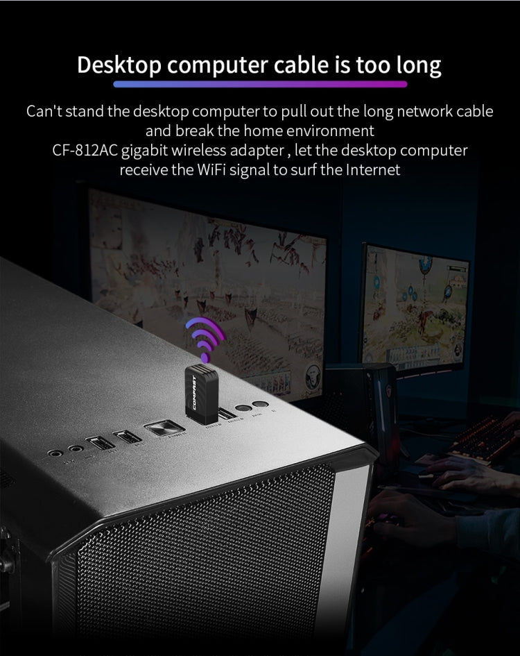 COMFAST CF-812AC USB WiFi Adapter-1300 Mbps USB di Rete Wireless wifi