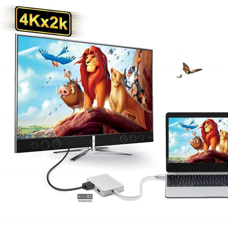 Кабель-адаптер USB 3.1 USB C Type C — HDMI, VGA, DVI, USB 3.0 4 в 1 для ноутбука Apple, Macbook, Google, Chromebook, Pixel