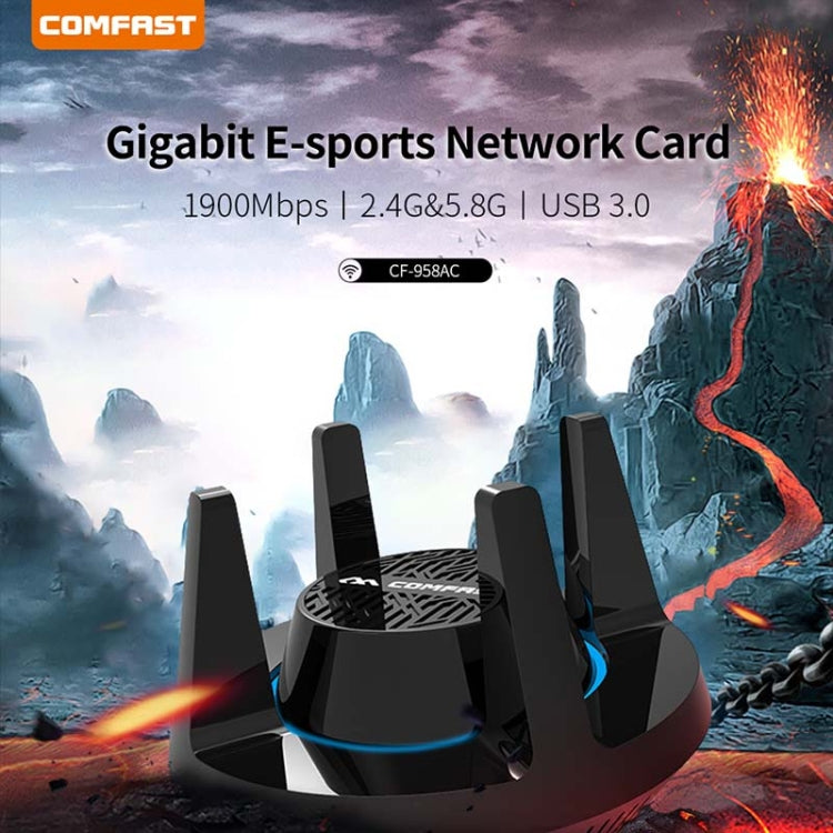 Comfast CF-958AC Высокомощный PA Wi-Fi-адаптер 1900 Мбит/с Гигабитная сетевая карта для киберспорта 2,4 ГГц + 5,8 ГГц USB 3.0 ПК Lan Dongle-приемник