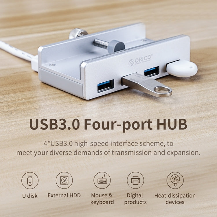 ORICO MH4PU-P Aluminum Alloy 4 Port USB3.0 Clip-type HUB