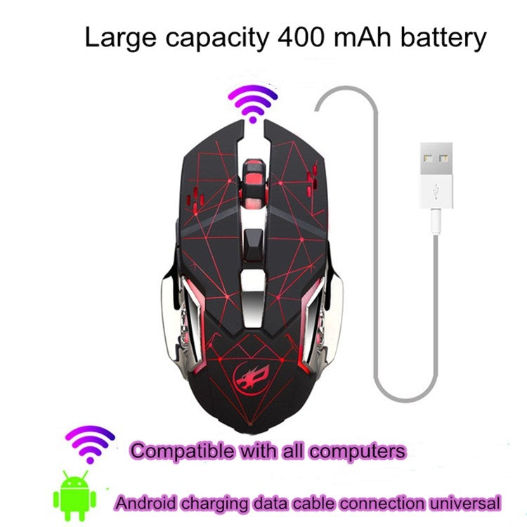 WARWOLF Q8 Wireless Rechargeable Mouse Glowing Gaming Mouse