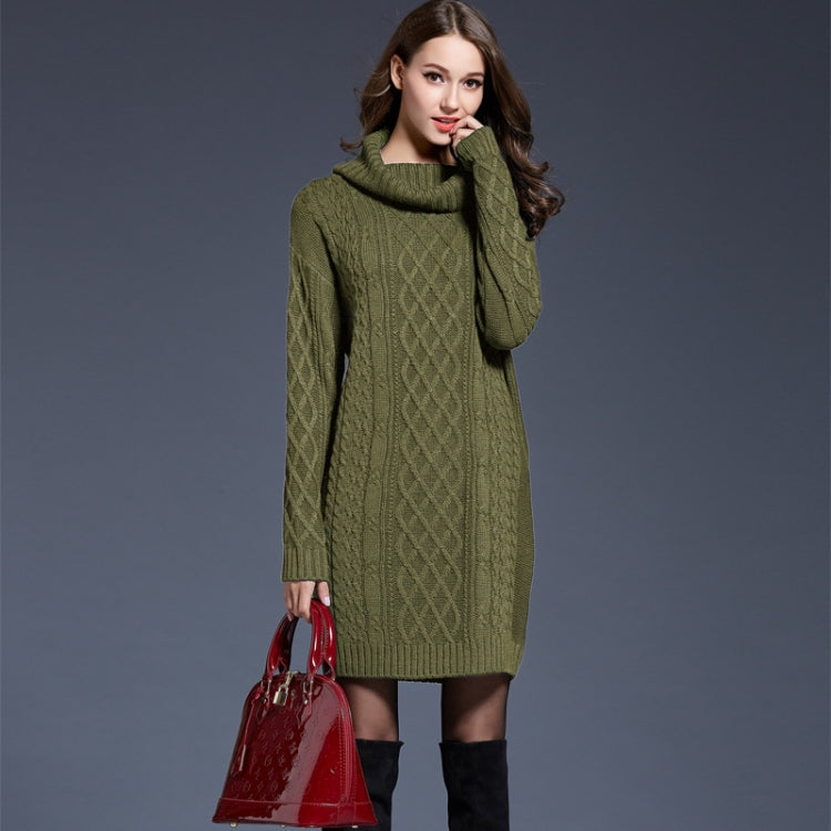 Autumn And Winter Knitwear Dresses Long Turtleneck Sweater For Women