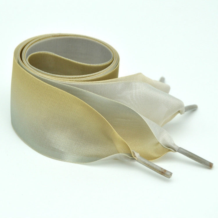 Gradient Color 4cm Width Satin Silk Ribbon Shoelaces Sneaker Sport Shoes White Shoes Laces