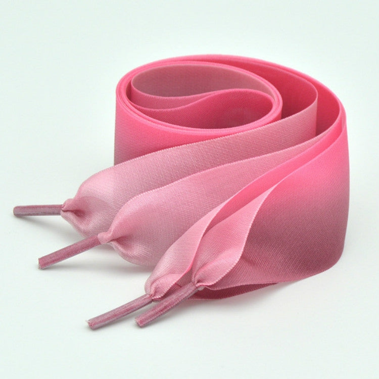 Gradient Color 4cm Width Satin Silk Ribbon Shoelaces Sneaker Sport Shoes White Shoes Laces