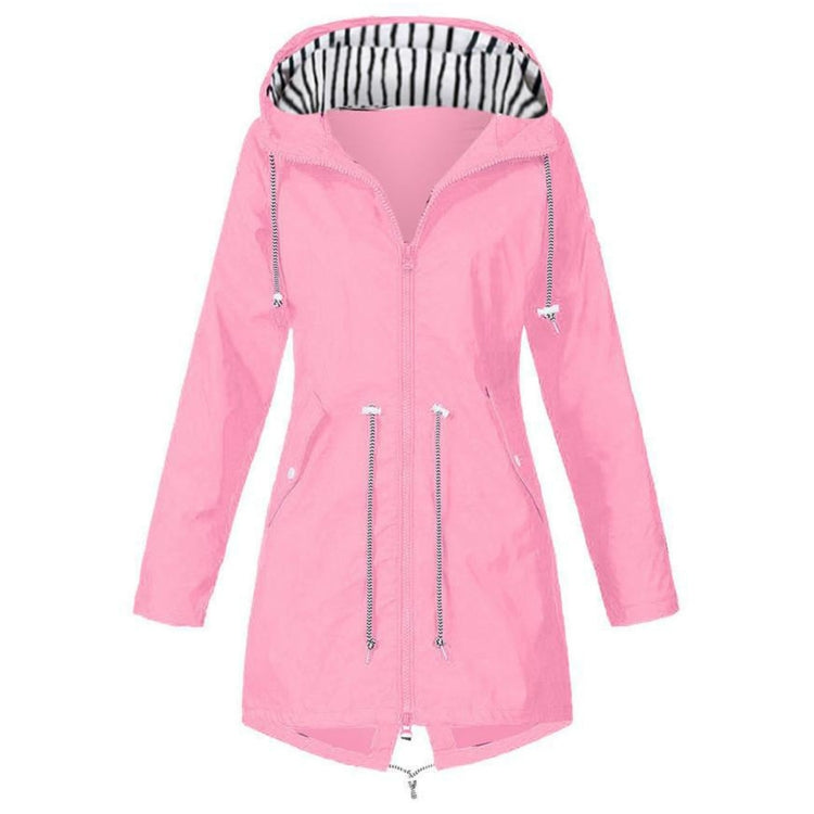 Women Waterproof Rain Jacket Hooded Raincoat