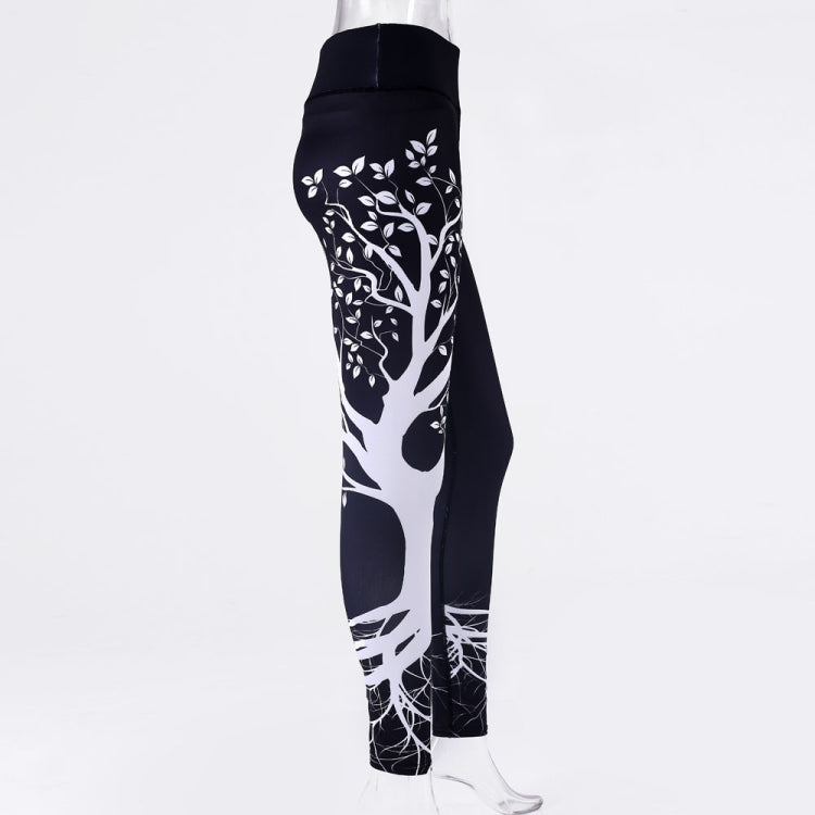 Tree Print High Waist Push Up Leggings Sport Women Elastic Breathable Yoga Pants