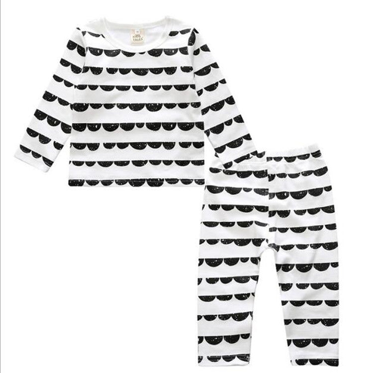 Children Cartoon Cotton Underwear Care Belly Pajamas Set