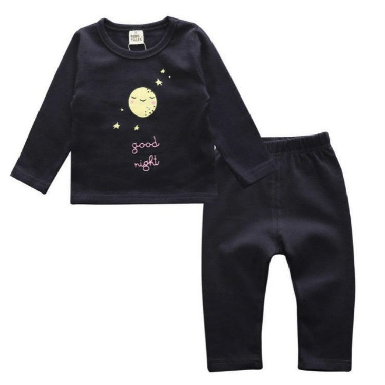 Children Cartoon Cotton Underwear Care Belly Pajamas Set