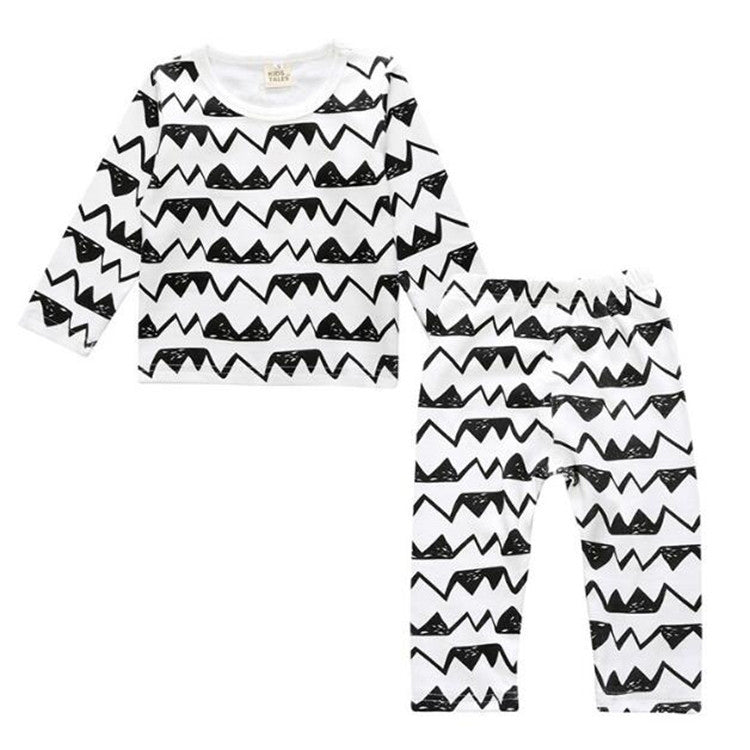 Children Cartoon Cotton Underwear Care Belly Pajamas Set