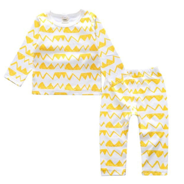 Children Cartoon Cotton Underwear Care Belly Pajamas Set