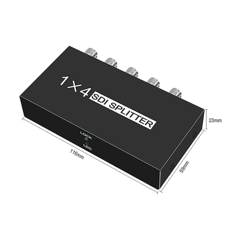 1 ieeja 4 izejas SD-SDI / HD-SDI / 3G-SDI sadales pastiprinātājs Video SDI sadalītājs