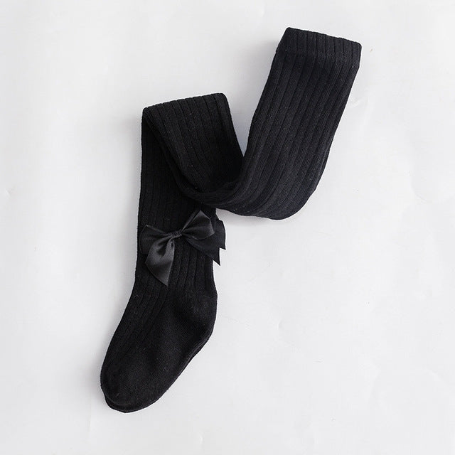 Baby Cotton Leggings Bow Knit Children Pantyhose