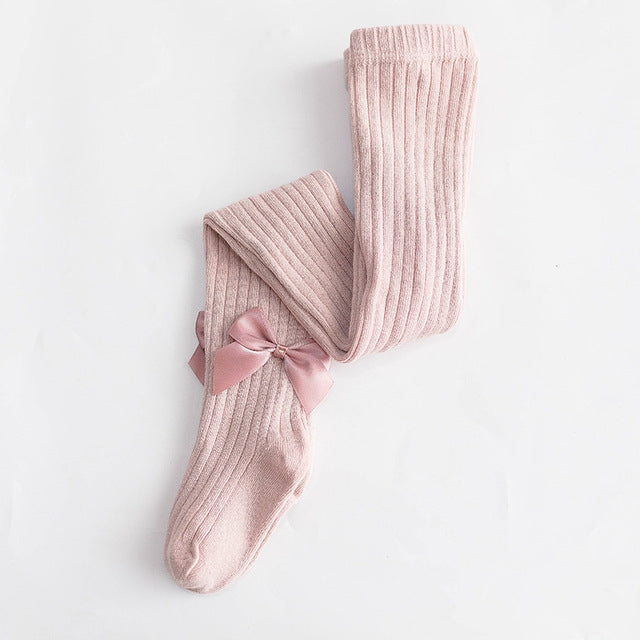 Baby Cotton Leggings Bow Knit Children Pantyhose