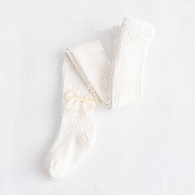 Baby Cotton Leggings Bow Knit Children Pantyhose