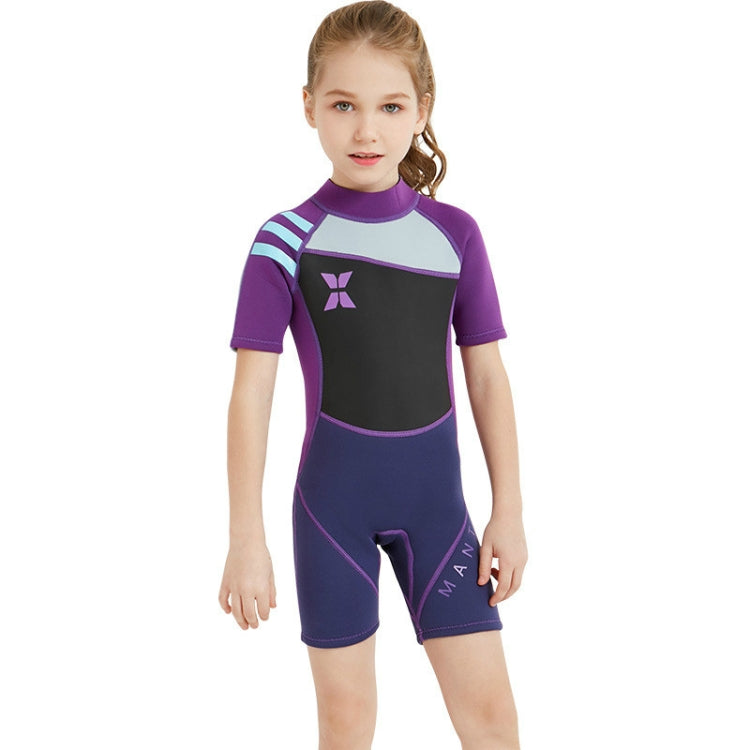 DIVE & SAIL WS-18813 2.5mm Children Warm Diving Suit One-piece Short-sleeved Sunscreen Snorkeling Suit Drifting Cold-proof Swimming Suit