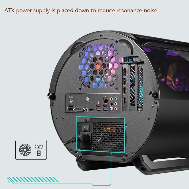 GAMEKM Genki Bomb Personality Gaming Internet Cafe Side Through Gaming Case USB 3.0 Water-cooled Desktop Computer Case