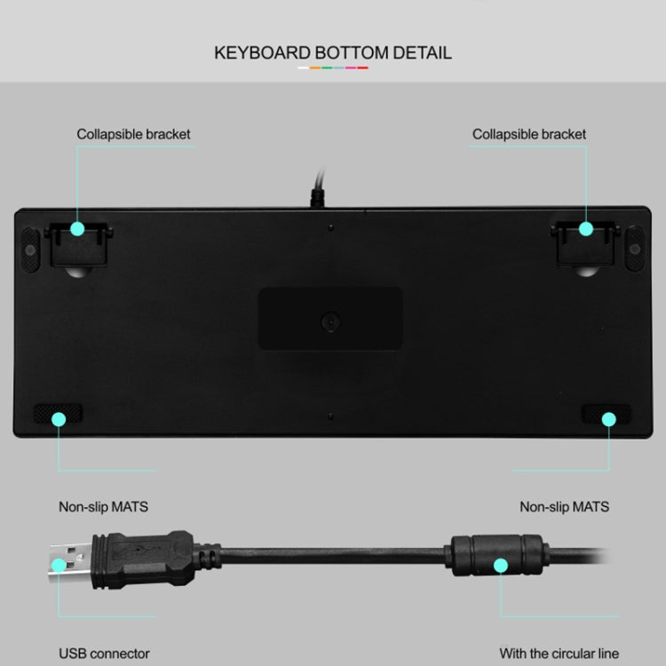 LEAVEN K550 87 Keys Green Shaft Gaming Athletic Office Notebook Punk Mechanical Keyboard, Cable Length: 1.8m