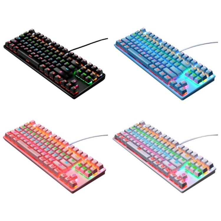 LEAVEN K550 87 Keys Green Shaft Gaming Athletic Office Notebook Punk Mechanical Keyboard, Cable Length: 1.8m