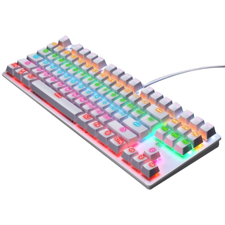 LEAVEN K550 87 Keys Green Shaft Gaming Athletic Office Notebook Punk Mechanical Keyboard, Cable Length: 1.8m