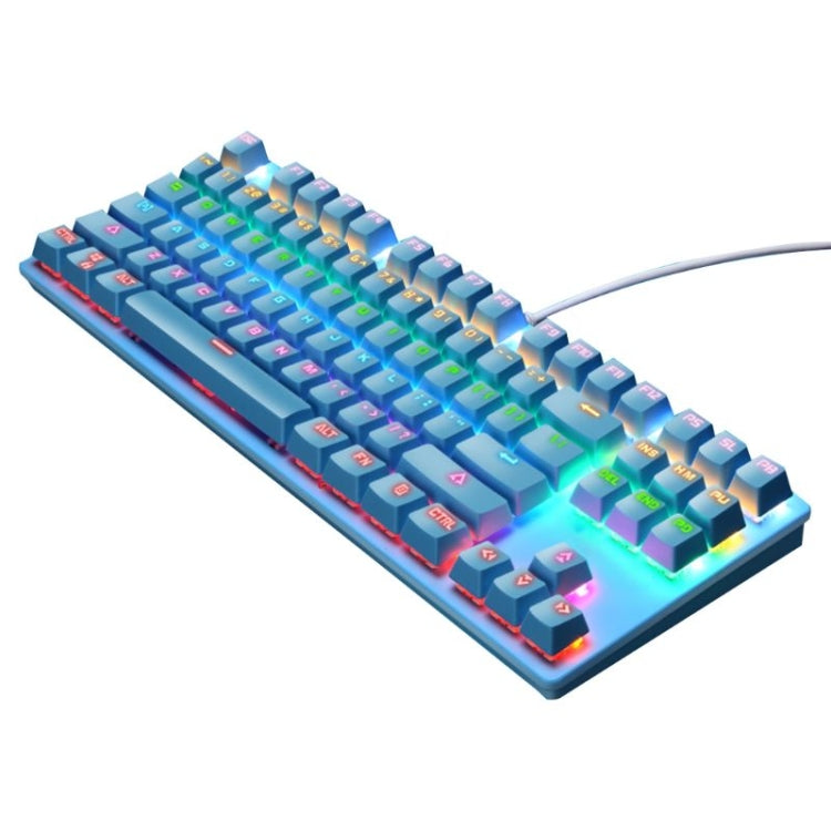 LEAVEN K550 87 Keys Green Shaft Gaming Athletic Office Notebook Punk Mechanical Keyboard, Cable Length: 1.8m
