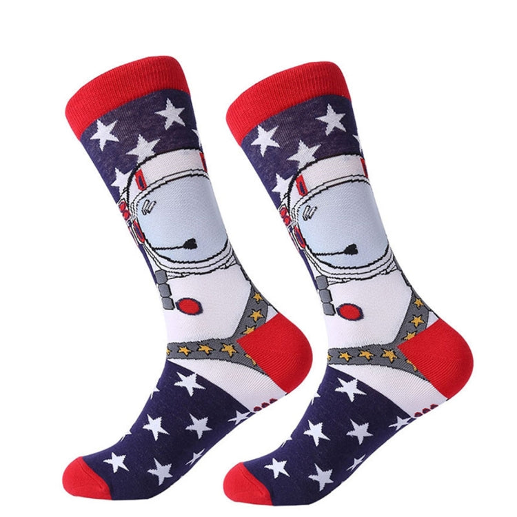 Cotton Various Cartoon Geometric Patterns Fashion Men Tube Socks