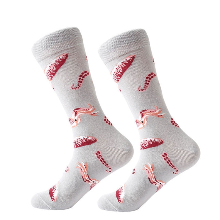Cotton Various Cartoon Geometric Patterns Fashion Men Tube Socks