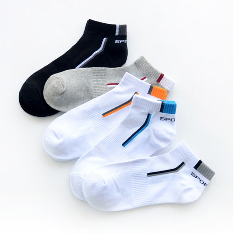 5 Pairs Cotton Socks Men's Solid Color Fashion Male Boat Socks
