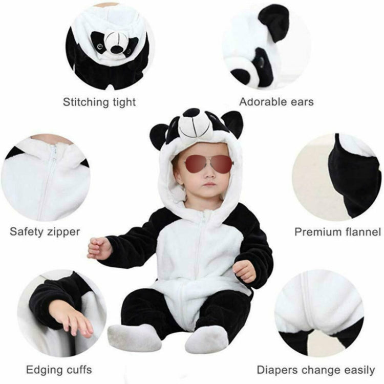 Babies Cartoon Animal Shape Flannel Jumpsuit Romper