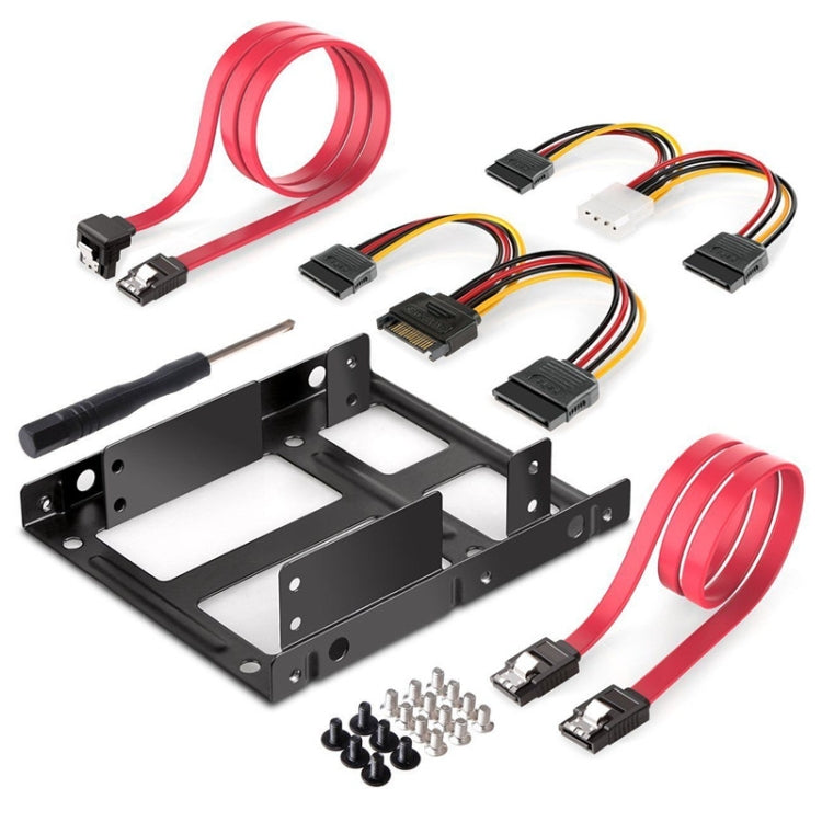 2,5 collu līdz 3,5 collu ārējam HDD SSD metāla montāžas komplekta adaptera kronšteins ar SATA datu barošanas kabeļiem un skrūvēm