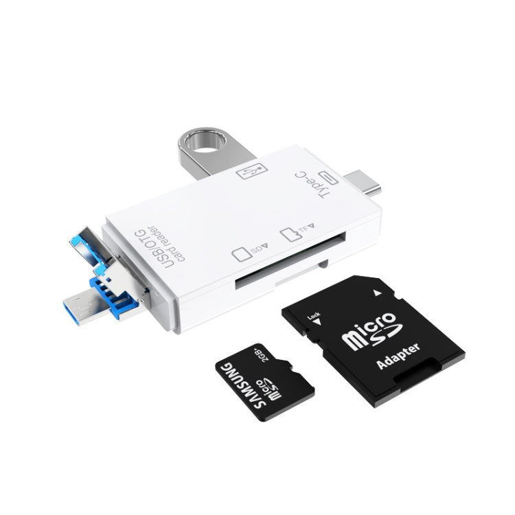 2 PCS Type-C & Micro USB & USB 2.0 3 in 1 Ports Multi-function Card Reader, Support U Disk / TF / SD