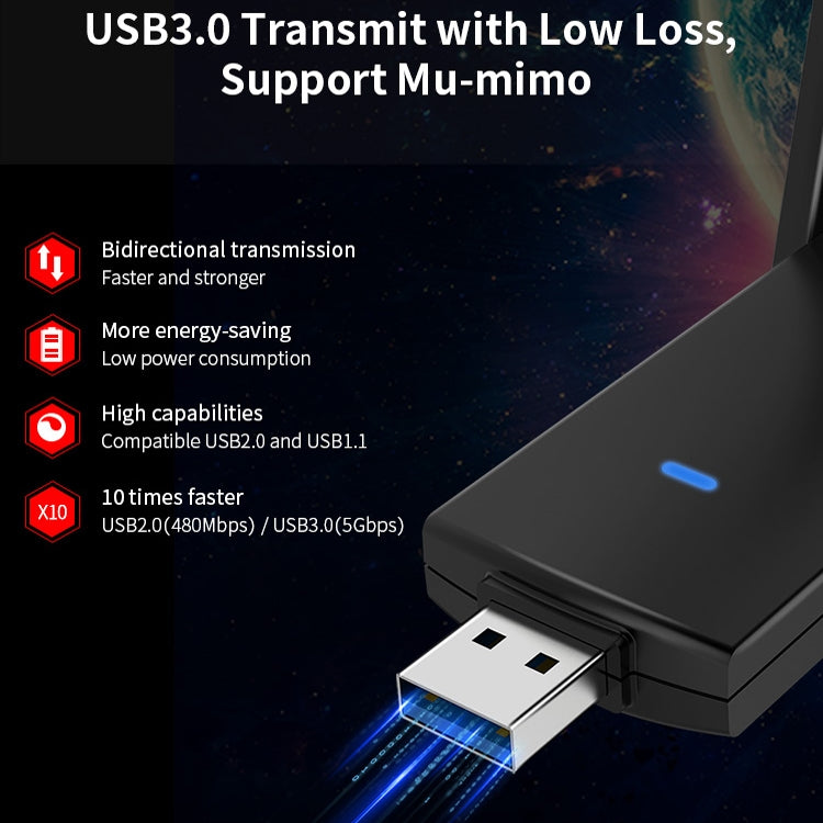 COMFAST CF-924AC V2 1200 Мбит/с двухчастотный гигабитный USB компьютерный WIFI-приемник мощная беспроводная сетевая карта