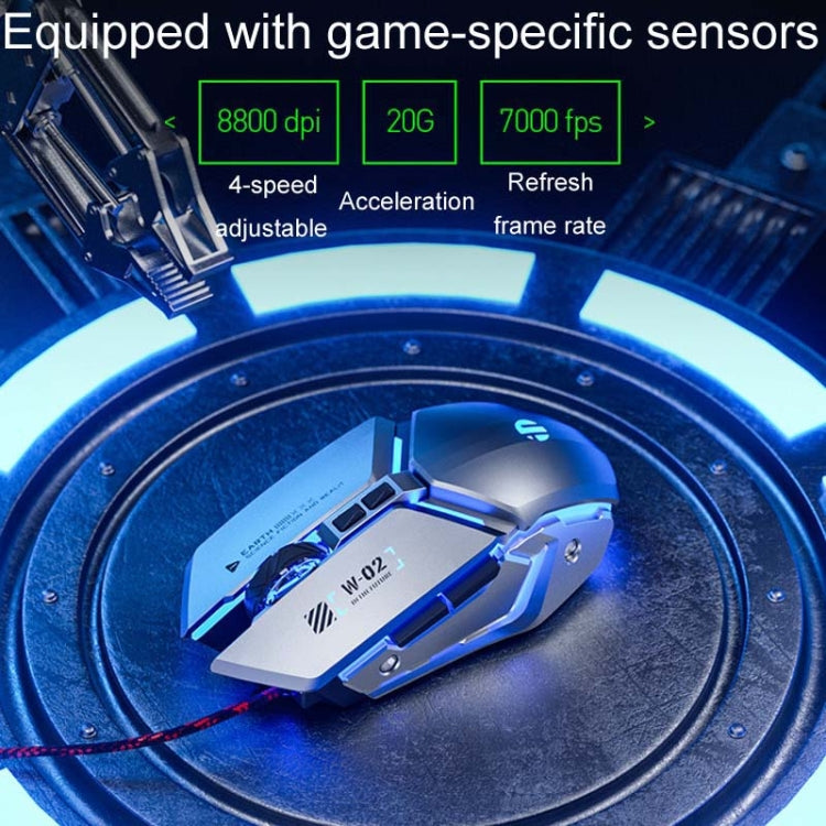 Inphic W-02 6 Keys Home Office Luminous Macro Programming USB Computer Mechanical Game Wired Mouse