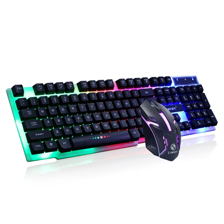 LIMEIDE GTX300 1600DPI 104 Keys USB Rainbow Suspended Backlight Wired Luminous Keyboard and Mouse Set, Cable Length: 1.4m