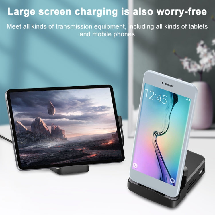 7 vienā USB-C / C tipa uz 2 USB 2.0 + USB 3.0 + 4K HDMI + SD / TF kartes slots + PD USB-C / C tipa uzlādes porti Daudzfunkcionāla centrmezgla dokstacija ar turētāju