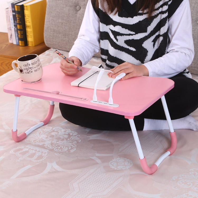 USB Folding Computer Desk With Fan & Lamp, Size: 60x40x28cm