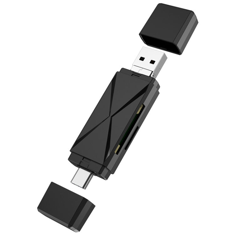 YH-109 SD/TF/Type-C/Micro USB/USB Computer PC Mobile Phone OTG Card Reader