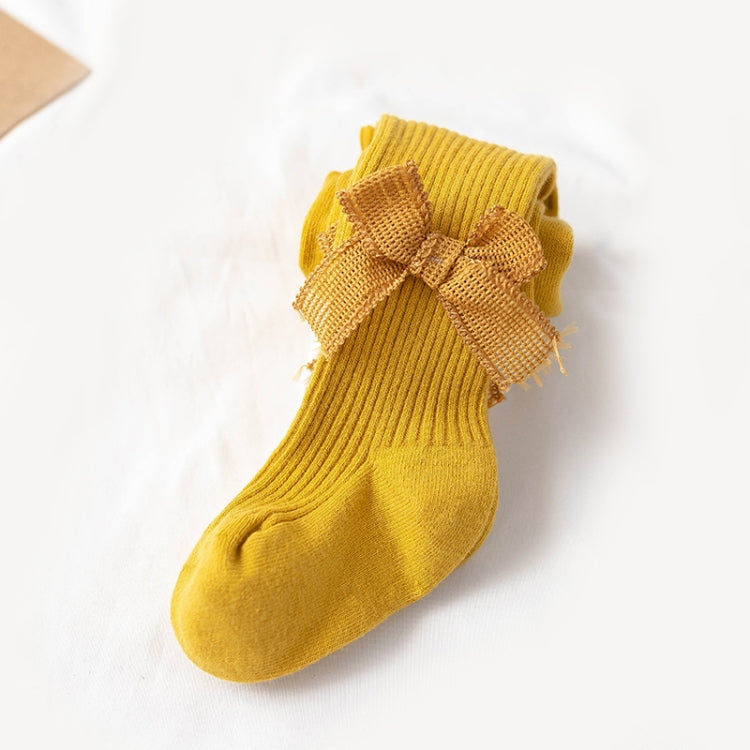 Spring And Autumn Girl Tights Bow Baby Knit Pantyhose Size: