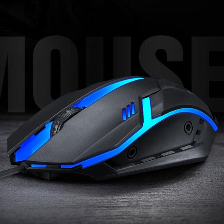 2 шт. T-WOLF V1 USB-интерфейс, проводная игровая мышь с 3 кнопками, разрешением 1200 точек на дюйм и 7-цветной подсветкой, длина кабеля: 1,35 м