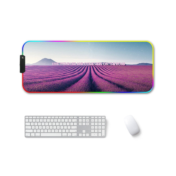 F-01 Rubber Thermal Transfer RGB Luminous Non-Slip Mouse Pad