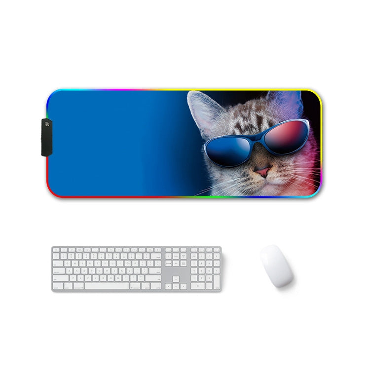 F-01 Rubber Thermal Transfer RGB Luminous Non-Slip Mouse Pad