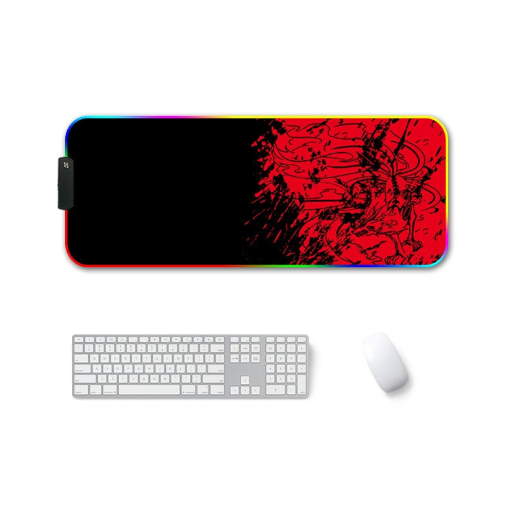 F-01 Rubber Thermal Transfer RGB Luminous Non-Slip Mouse Pad