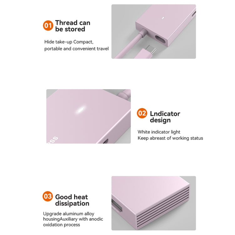 Blueendless 4K60Hz + Data Port Type-C Docking Station USB3.0 Splitter, 7-in-1 Card Reading Gray, 7-in-1 Card Reading Blue, 7-in-1 Card Reading Pink, 6-in-1 Gray, 6-in-1 Blue, 6-in-1 Pink