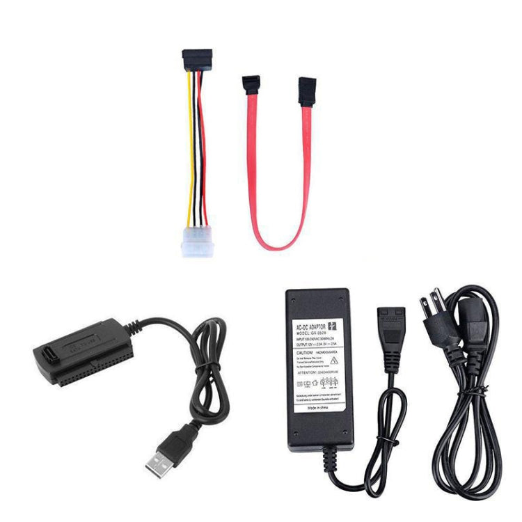 YP009 Three-Purpose USB to IDE/SATA Easy Drive Cable Hard Disk Drive Data Cable with Power Supply