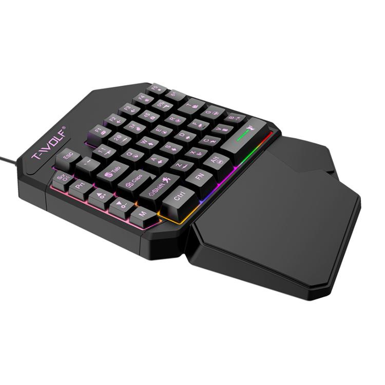 T-WOLF Mobile Gaming One-Handed Keyboard,Specification: