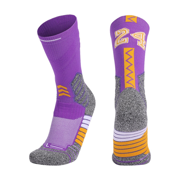 Men Terry Non-Slip Mid-Tube Sports Socks Basketball Socks