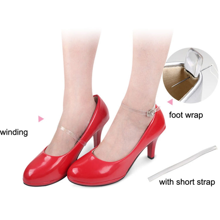 Transparent Silicone Invisible High Heels Leather Shoes Anti-Heel Laces